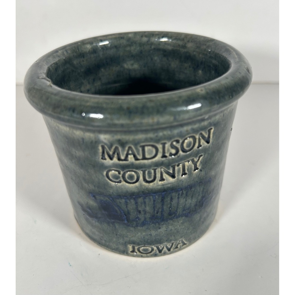 New Harmony Pottery 1994 Madison County Iowa Stoneware Crock R.P. Leckband Blue